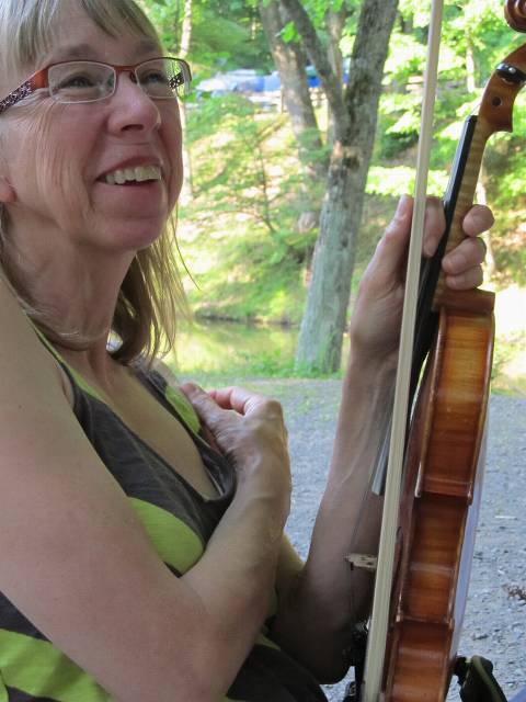 Kathy at the woodshed